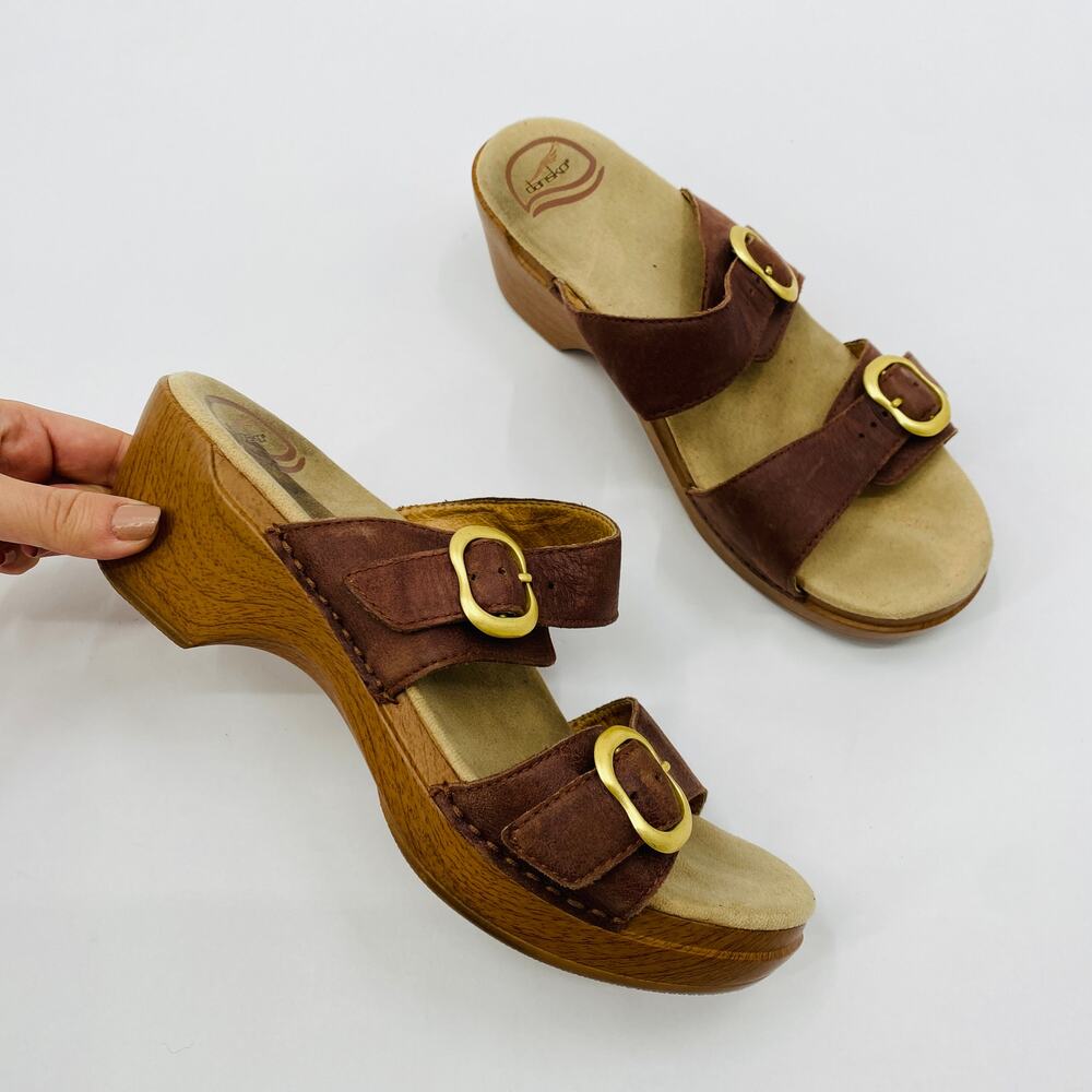 Dansko brown double strap sandals‎